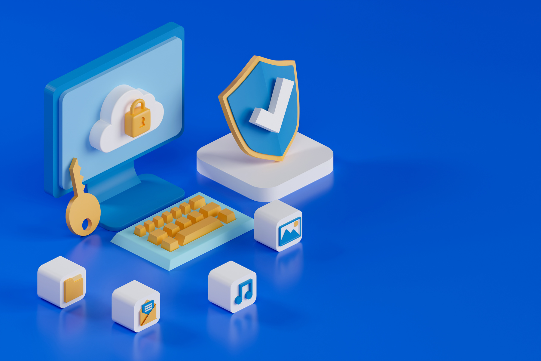 Cloud technology 3d render.